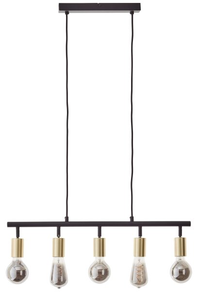 Brilliant - Lampadario su cavo 5xE27/28W/230V nero/ottone