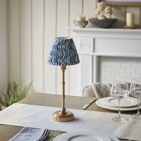 Endon 114796 - LED Lampada da tavolo ricaricabile dimmerabile BURLEY LED/1,5W/5V ottone/blu