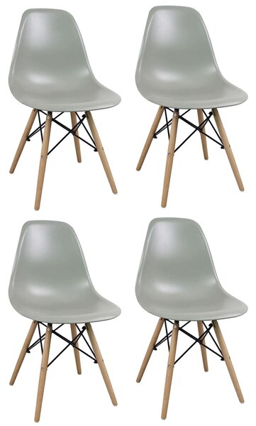 JULIETTE - sedia stile nordico con gambe in legno set da 4