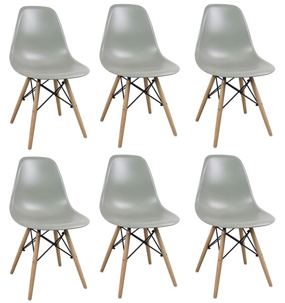 JULIETTE - sedia stile nordico con gambe in legno set da 6