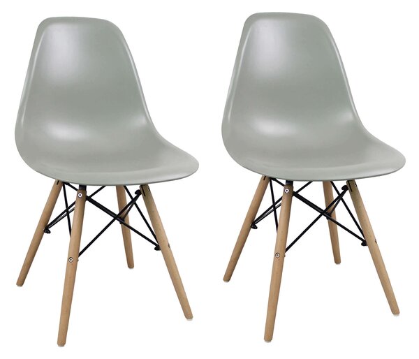 JULIETTE - sedia stile nordico con gambe in legno set da 2