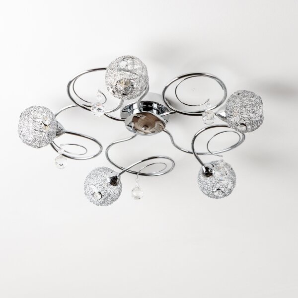 Eglo 32103 - Lampadario LED a montaggio superficiale VELAGO 5xG9/33W/230V, cromo lucido