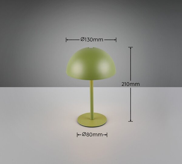 Lampada da tavolo LED verde con paralume in metallo (altezza totale 21 cm) Munoz – Reality