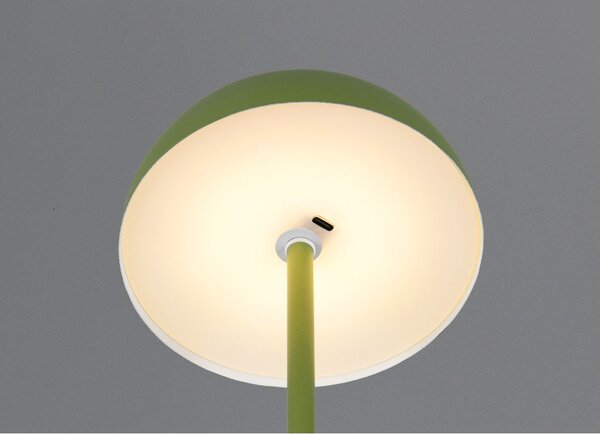 Lampada da tavolo LED verde con paralume in metallo (altezza totale 21 cm) Munoz – Reality
