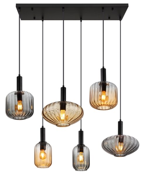 Globo 15719-6 - Lampadario a sospensione con cavo VALLETTA 6xE27/60W/230V