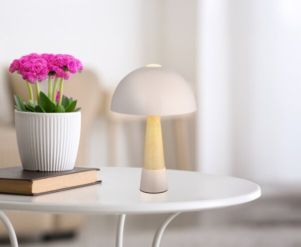 Globo 51570121 - Lampada da tavolo PAULIN 1xE27ILLU/40W/230V beige