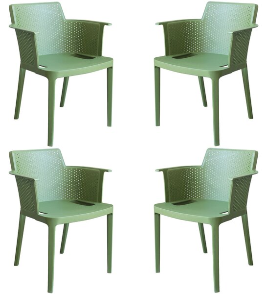 MAKKA - poltrona da esterno ed interno in plastica set da 4
