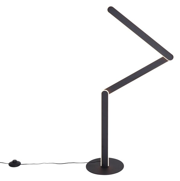 Lampada da terra di design nera con LED dimmerabile a 3 livelli - Gate