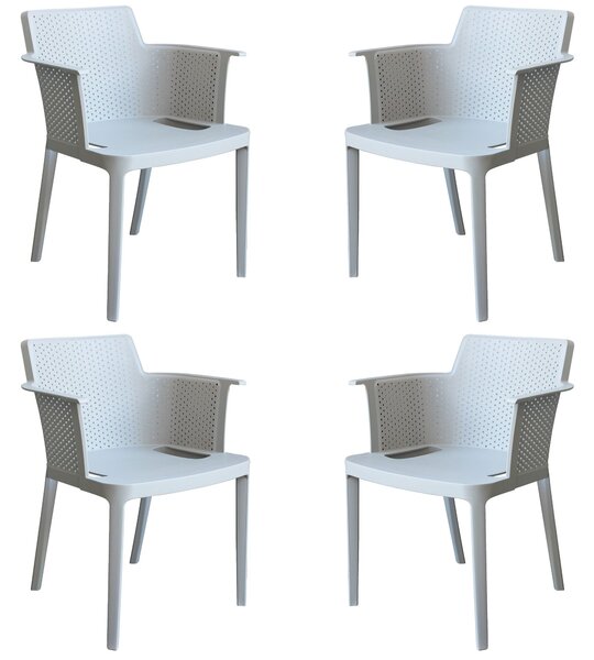 MAKKA - poltrona da esterno ed interno in plastica set da 4