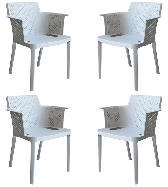 MAKKA - poltrona da esterno ed interno in plastica set da 4