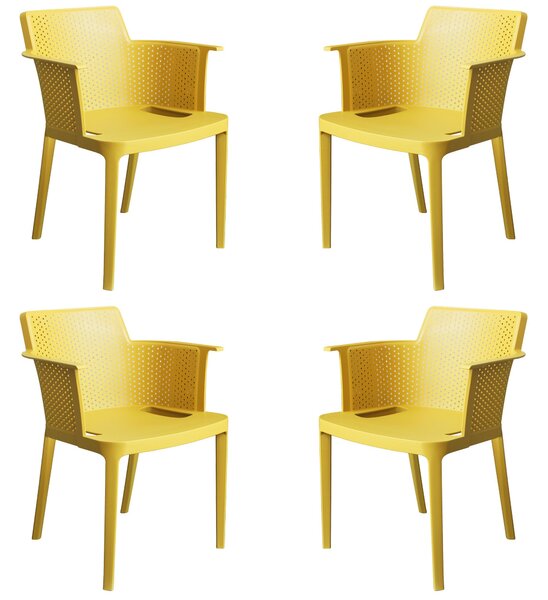 MAKKA - poltrona da esterno ed interno in plastica set da 4