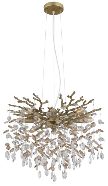 Globo 64138H1G - Lampadario a sospensione con cavo QUEENA 8xE14/40W/230V, oro