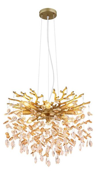 Globo 64138H1G - Lampadario a sospensione con cavo QUEENA 8xE14/40W/230V, oro