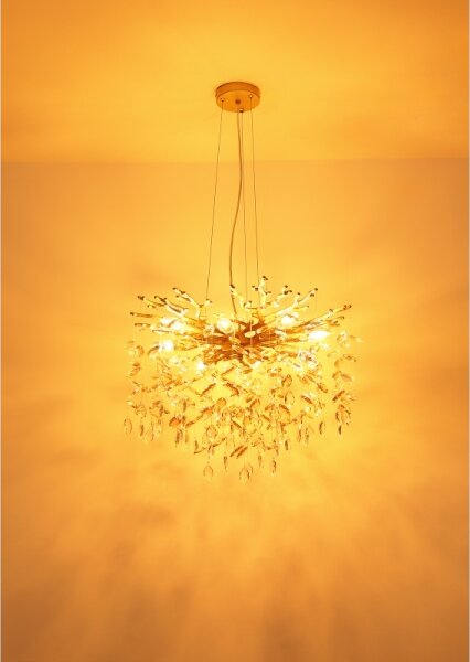 Globo 64138H1G - Lampadario a sospensione con cavo QUEENA 8xE14/40W/230V, oro