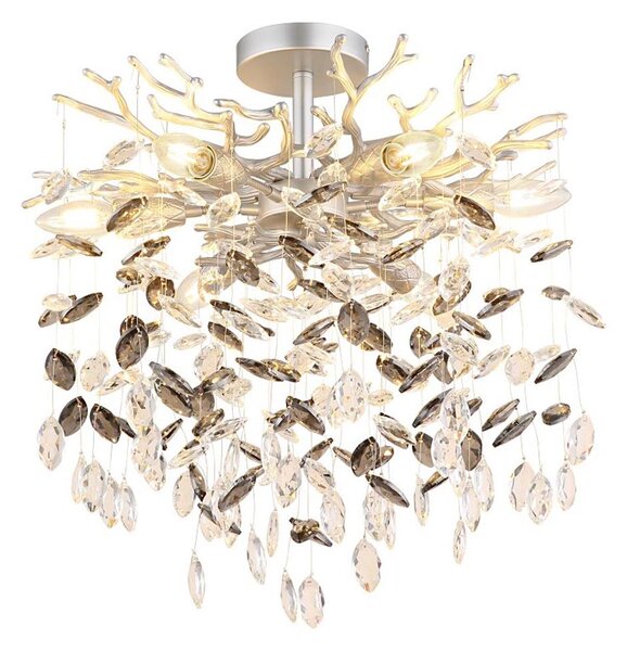 Globo 64138DS - Lampadario a stelo QUEENA 6xE14/40W/230V argento