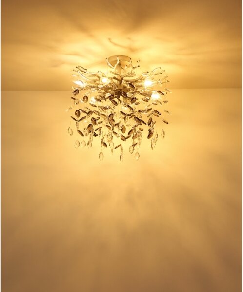 Globo 64138DS - Lampadario a stelo QUEENA 6xE14/40W/230V argento