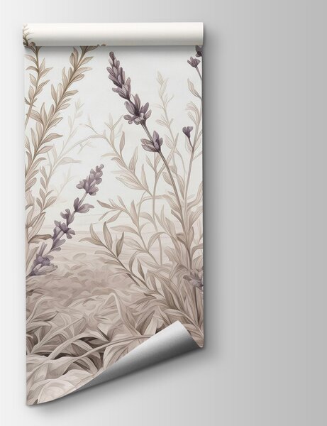 Carta da parati Delicate fioriture di lavanda in armonia, Carta da parati Floreale, Carta da parati popolare, w02847 - Tapeko.it