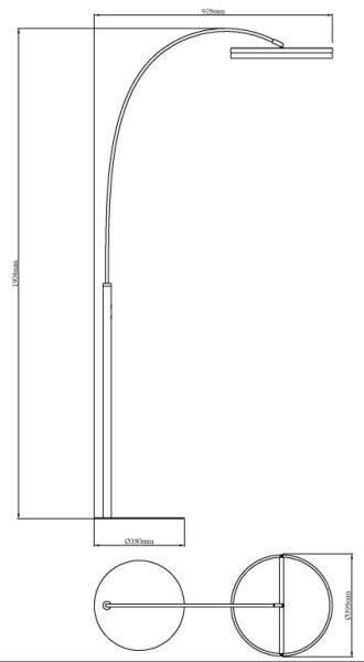 Globo 67179S - Lampada da terra LED con dimmer touch DELLA 24W/230V 3000/4000/6000K