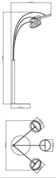 Globo 67179S1 - Lampada da terra a LED dimmerabile a sfioramento DELLA 48W/230V 3000/4000/6000K