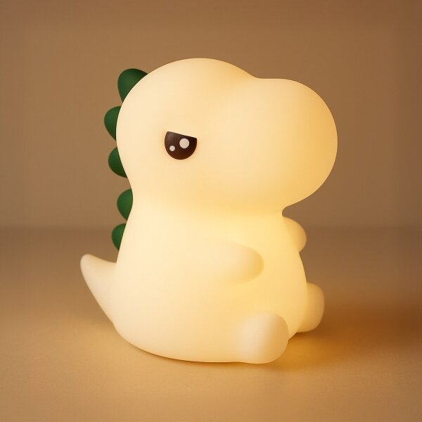 Lampada da notte ricaricabile per bambini DINO LED RGBW dimmerabile, 1W/5V, 1200 mAh