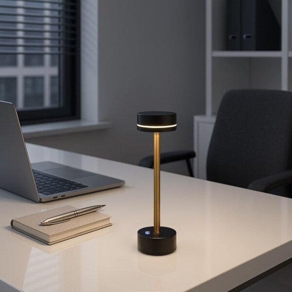 Lampada da tavolo LED dimmerabile ricaricabile SAM LED/5W/5V 3600 mAh nero/oro