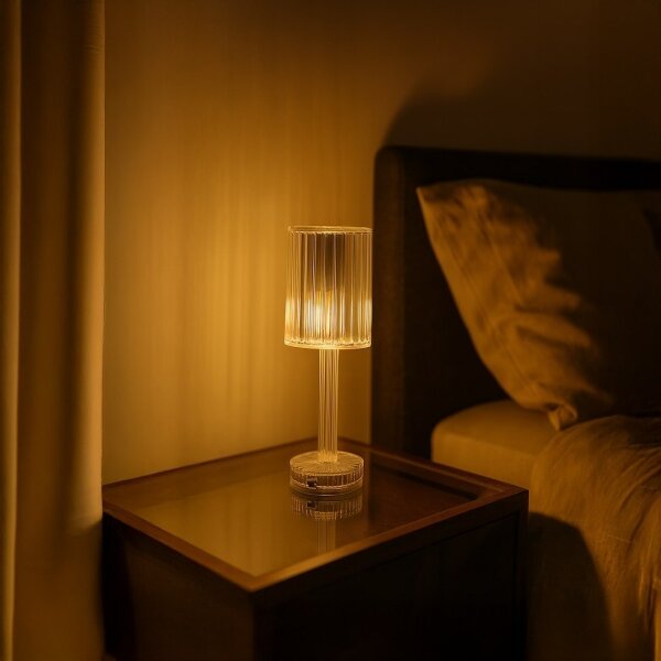 Lampada da tavolo LED ricaricabile a sfioramento SIMPLE LED/1W/5V 2400 mAh 3000-6000K trasparente