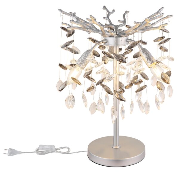 Globo 64138TS - Lampada da tavolo QUEENA 3xE14/40W/230V argento