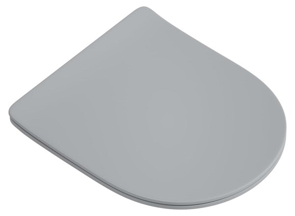 Copriwater Sanicomfort Nakia, grigio scuro, in Duroplast, con sistema di chiusura rallentata e funzione di sgancio rapido, dimensioni 440 x 363 x 42 mm