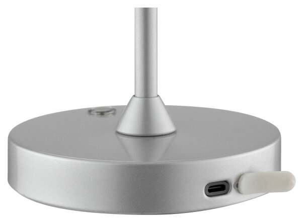 Brilliant - Lampada da tavolo a LED ricaricabile dimmerabile con controllo touch ELORA LED/2,5W/5V 2700K IP44 argento