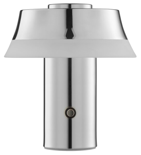 Brilliant - Lampada da tavolo LED KINICH, dimmerabile e ricaricabile, con controllo touch, LED 2,5W/5V 2700K cromo lucido