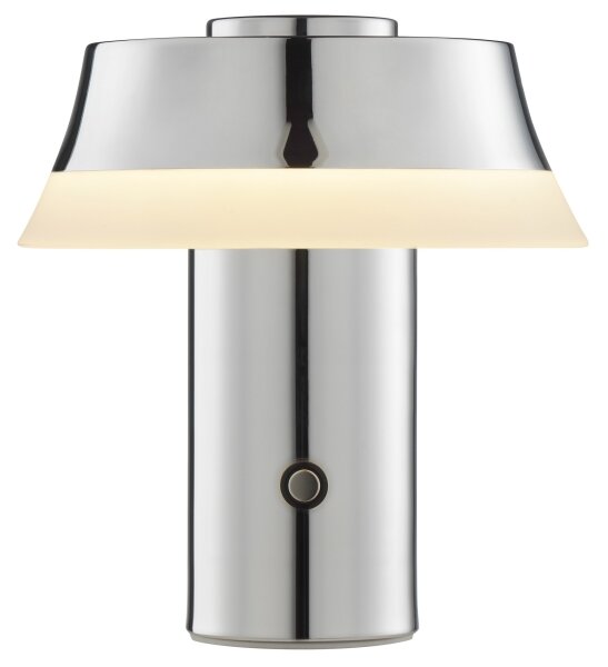 Brilliant - Lampada da tavolo LED KINICH, dimmerabile e ricaricabile, con controllo touch, LED 2,5W/5V 2700K cromo lucido