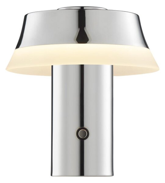 Brilliant - Lampada da tavolo LED KINICH, dimmerabile e ricaricabile, con controllo touch, LED 2,5W/5V 2700K cromo lucido