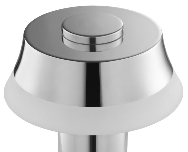 Brilliant - Lampada da tavolo LED KINICH, dimmerabile e ricaricabile, con controllo touch, LED 2,5W/5V 2700K cromo lucido