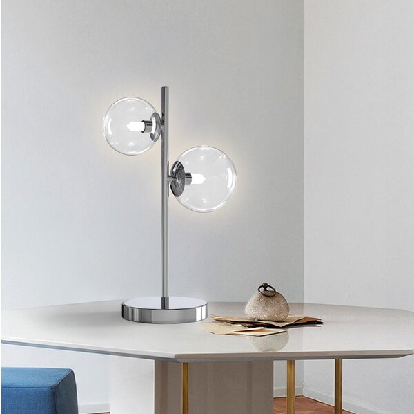ONLI - Lampada da tavolo KIMBERLY 2xG9/6W/230V 40 cm cromo lucido