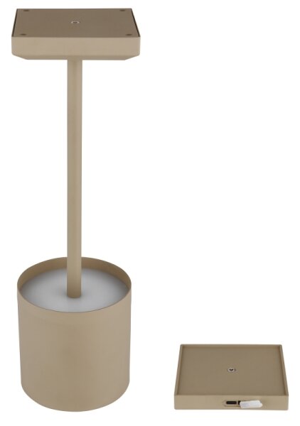 Globo 58487S - Lampada da tavolo ricaricabile a LED DIXON, dimmerabile con controllo touch, 1,5W/5V 2200 mAh beige