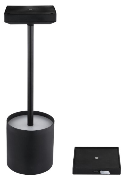 Globo 58487B - Lampada da tavolo LED ricaricabile dimmerabile a sfioramento DIXON 1,5W/5V 2200 mAh nero