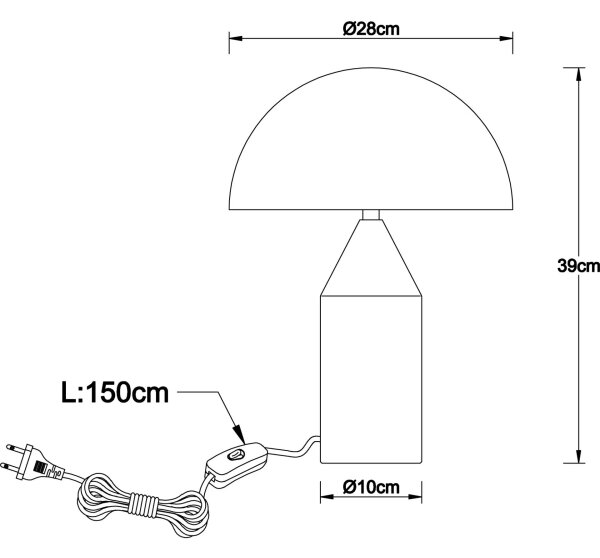 Globo 21030S - Lampada da tavolo ATOMA 2xE27/40W/230V