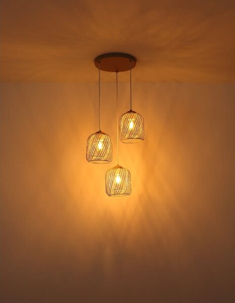 Globo 15965-3HR - Lampadario sospeso a cavo DICHTI 3xE27/40W/230V
