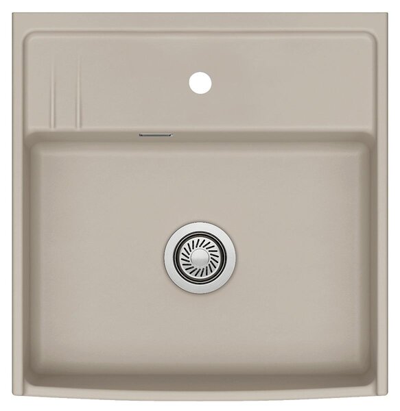 Lavello da incasso KENTRO 60 in colore FANGO, adatto a mobili con profondità di 60 cm - Azionamento manuale / sistema ceramico / lavello in Vetroceramica