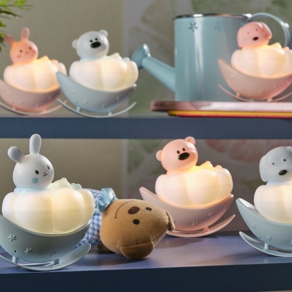 ONLI - LED Lampada notturna ricaricabile per bambini NUVOLINA LED/2,5W/5V orso/rosa