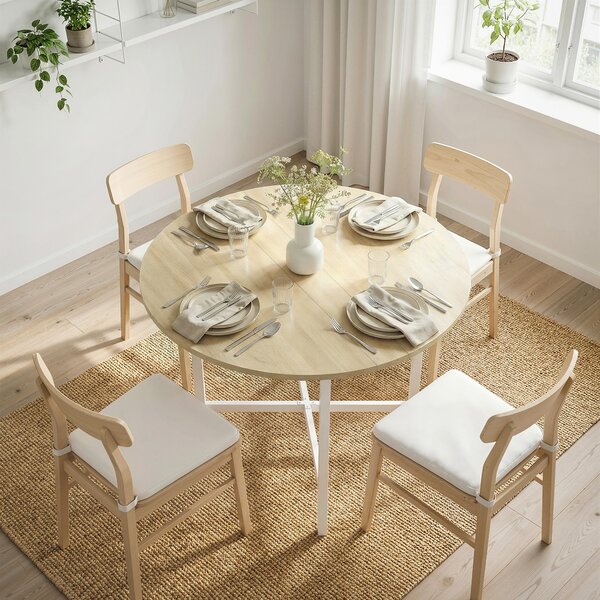 HOMCOM Tavolo pieghevole da pranzo con struttura in acciaio per 2-4 persone, 80x80x76 cm, Legno naturale | Aosom Italy