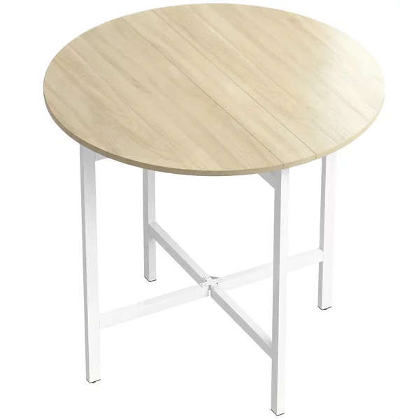 HOMCOM Tavolo pieghevole da pranzo con struttura in acciaio per 2-4 persone, 80x80x76 cm, Legno naturale | Aosom Italy