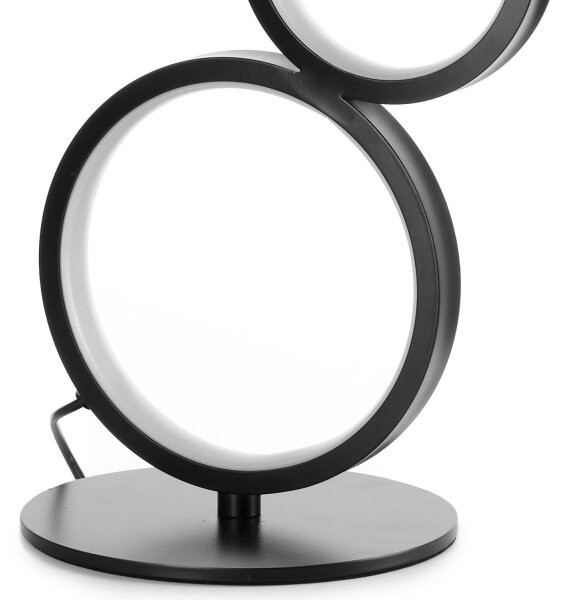 ONLI - Lampada da tavolo LED RINGS LED/17W/230V 4000K 37 cm nera