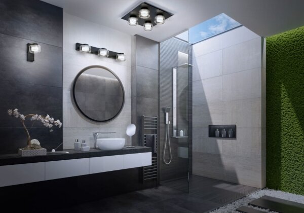 Osram -LED Plafoniera da bagno ORBIS FLAME 4xLED/5,5W/230V IP44 nera