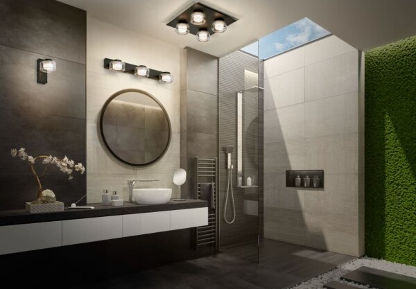 Osram -LED Plafoniera da bagno ORBIS FLAME 4xLED/5,5W/230V IP44 nera