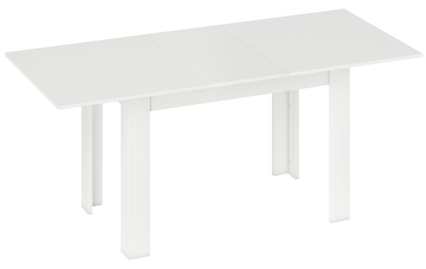 HOMCOM Tavolo da pranzo allungabile rettangolare, per 6-8 persone, 140-180x80 cm, bianco | Aosom Italy