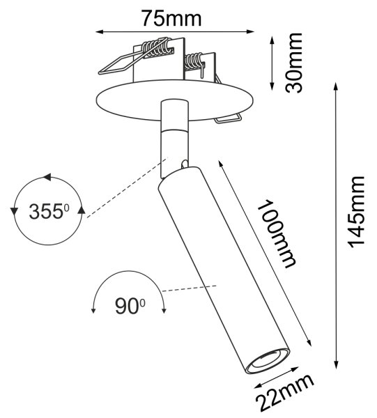 Brosline 3250 - Faretto da incasso per controsoffitto ACE 1xG9/2,5W/230V nero