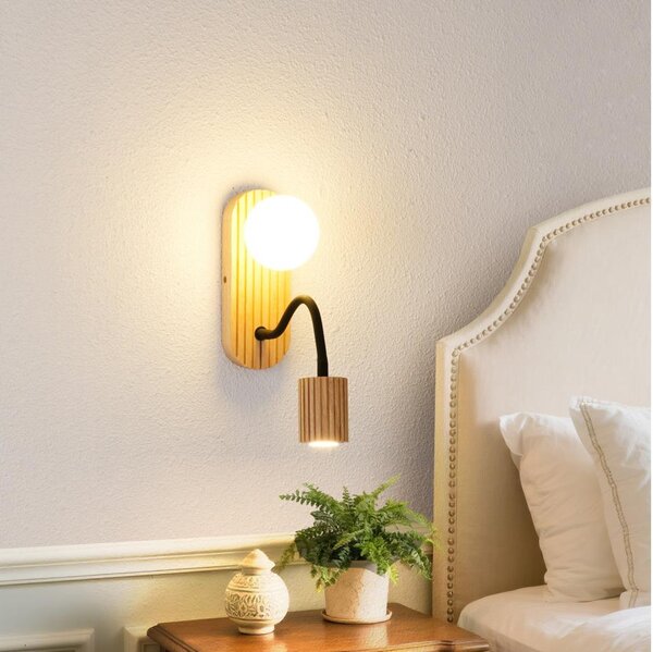 Brilagi - Lampada da parete MODERN WOOD 1xG9/5W/230V + 1xGU10/8W in legno