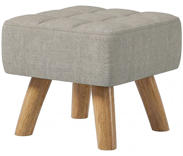 HOMCOM Poggiapiedi Imbottito in Tessuto con Gambe in Legno, Portata 110 kg, Marrone Chiaro | Aosom Italy