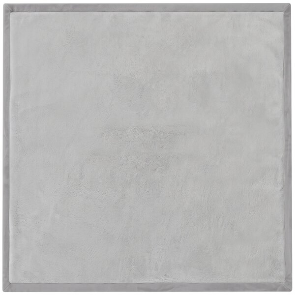 AIYAPLAY Tappeto per Bambini in Schiuma e Flanella Antiscivolo, 127x127 cm, Grigio Chiaro | Aosom Italy